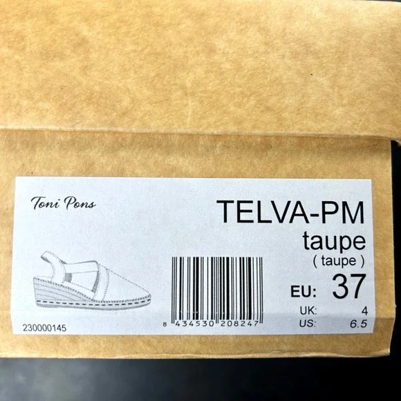Toni Pons Telva‎ Espadrille Wedge Pump 37 Womens Leather Size 6.5 NEW - Picture 7 of 7